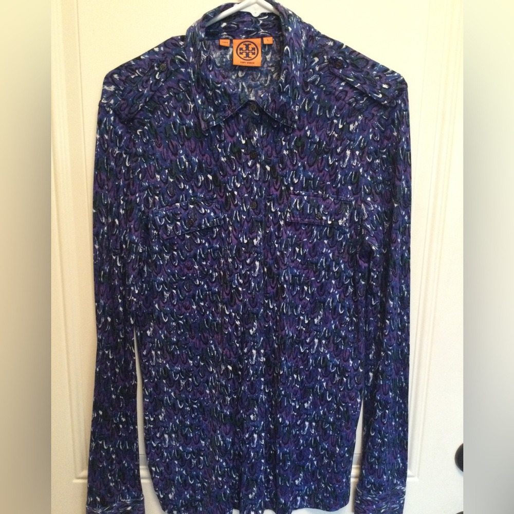 Tory Burch Purple and Blue Blouse
